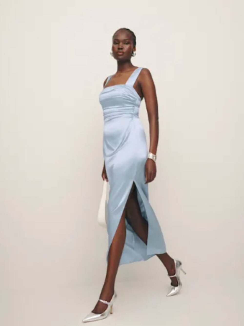 Reformation Earl Silk Dress Mineral - Size 8